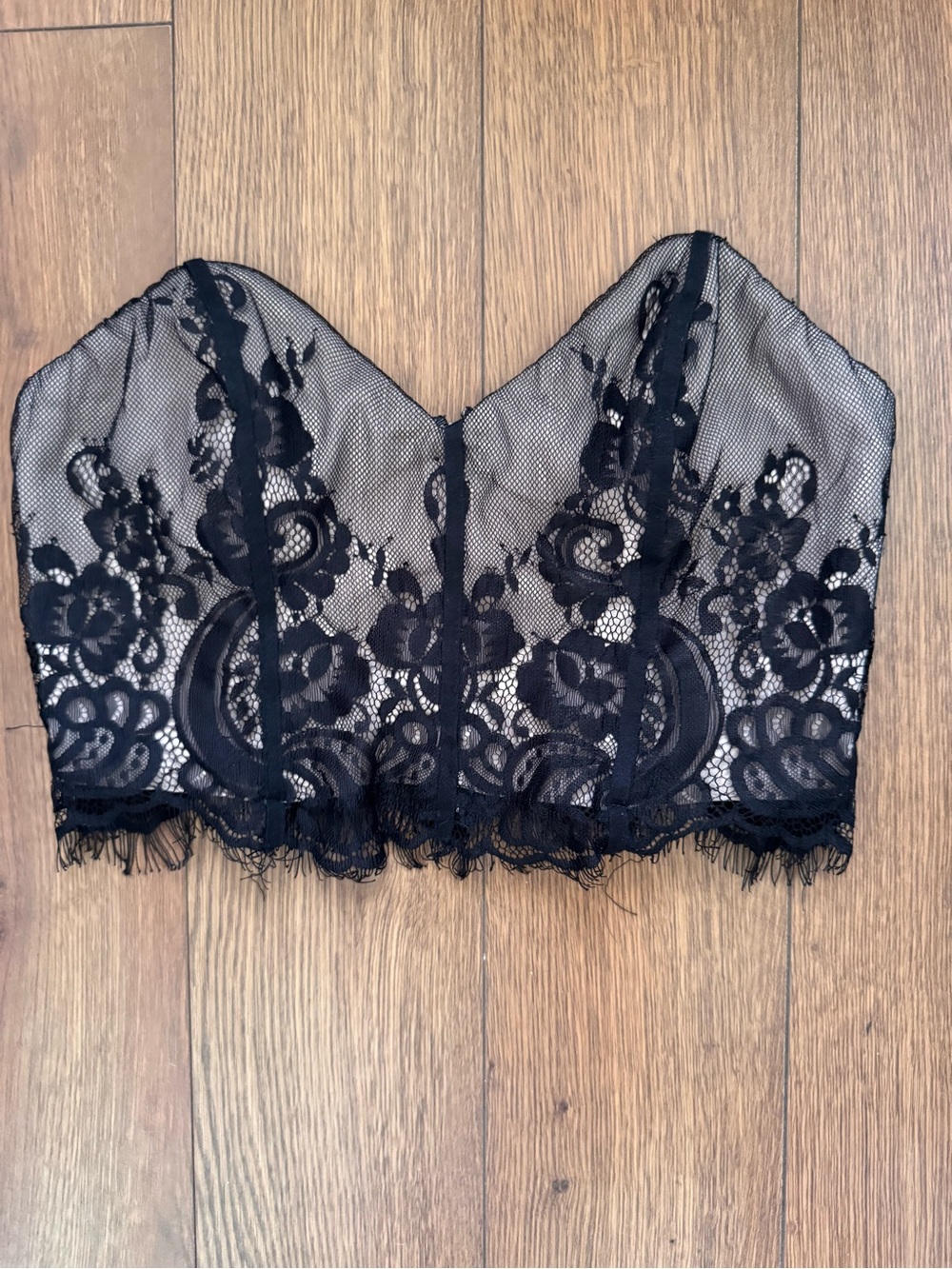 Angel Biba Black Lace Bandeau Bustier